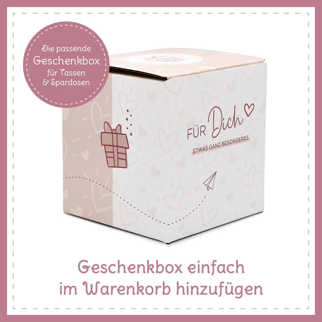 Bruder | Kaffeetasse | Glück ist einen wie dich zu haben | Tasse mit Wunschnamen personalisiert | Geschenk | weiß oder Henkel+Innen blau