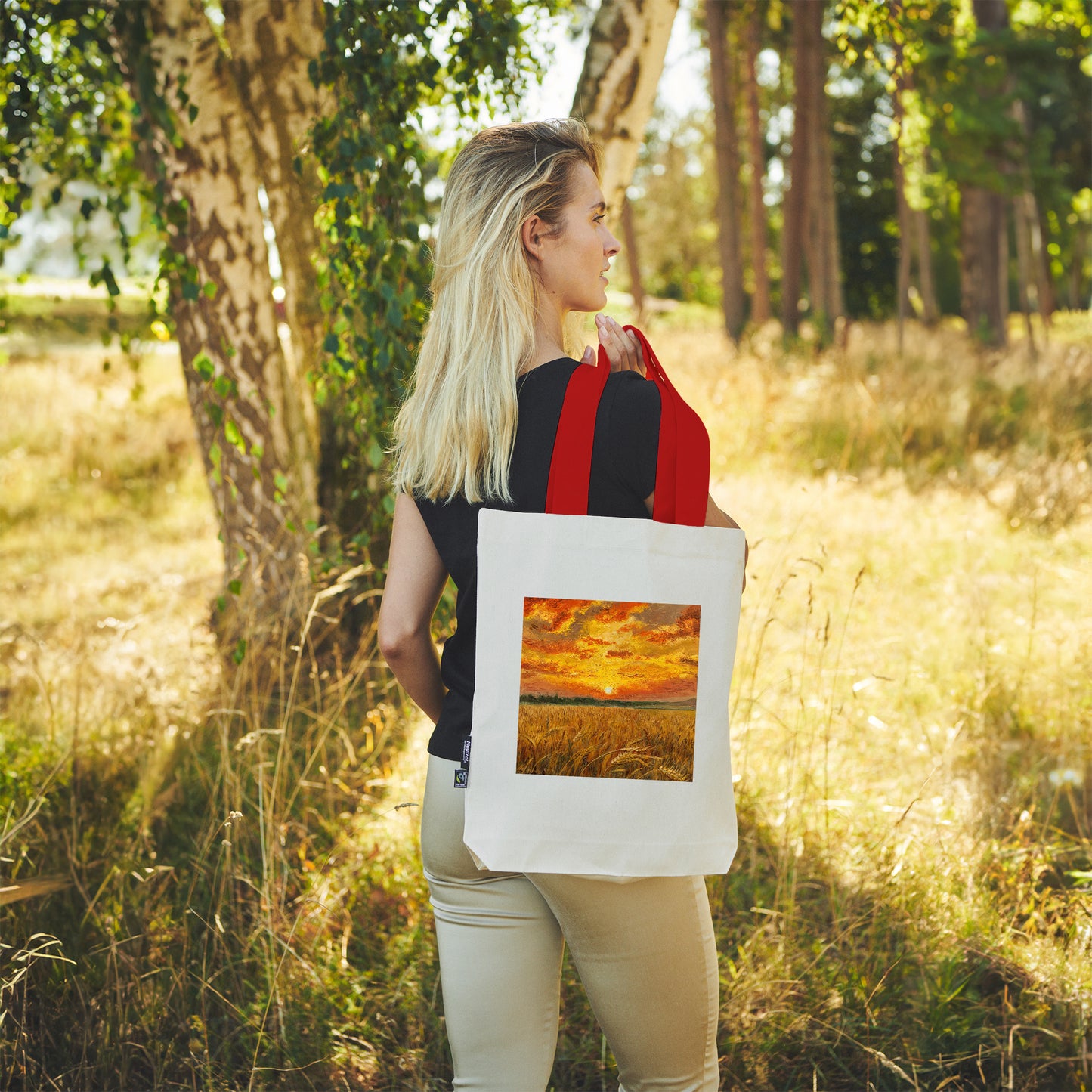 Twill Bag aus Bio- Baumwolle | Gemälde 3 | Sonnenuntergang