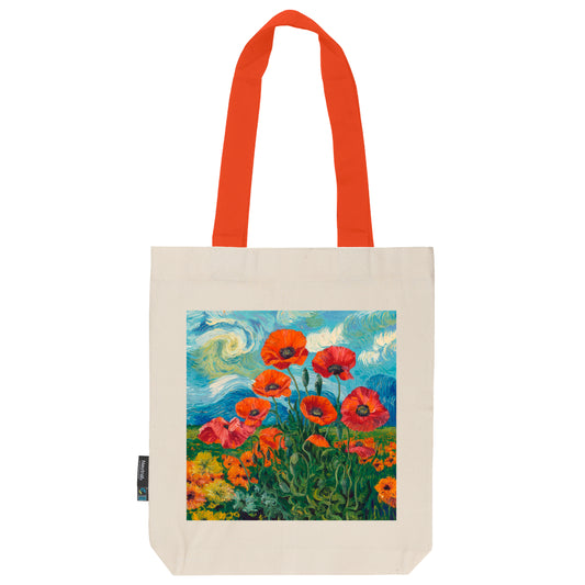 Twill Bag aus Bio- Baumwolle | Gemälde 5 | Mohnblumen