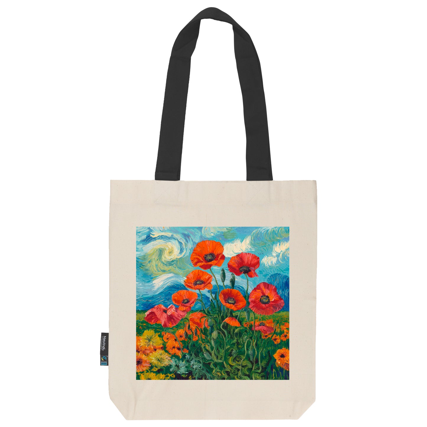 Twill Bag aus Bio- Baumwolle | Gemälde 5 | Mohnblumen