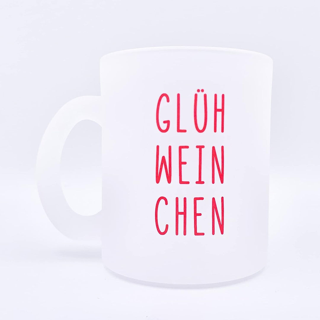 Personalisierte Glastasse | mit Wunschnamen | Glühweinchen - Rot | Geschenk für Weihnachten und Adventszeit