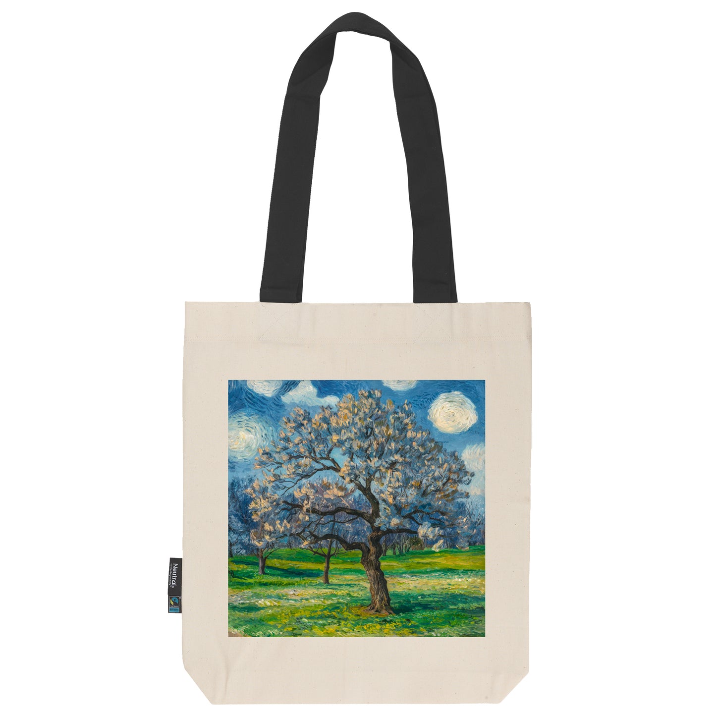 Twill Bag aus Bio- Baumwolle | Gemälde 6 | Apfelbaum in Blüte