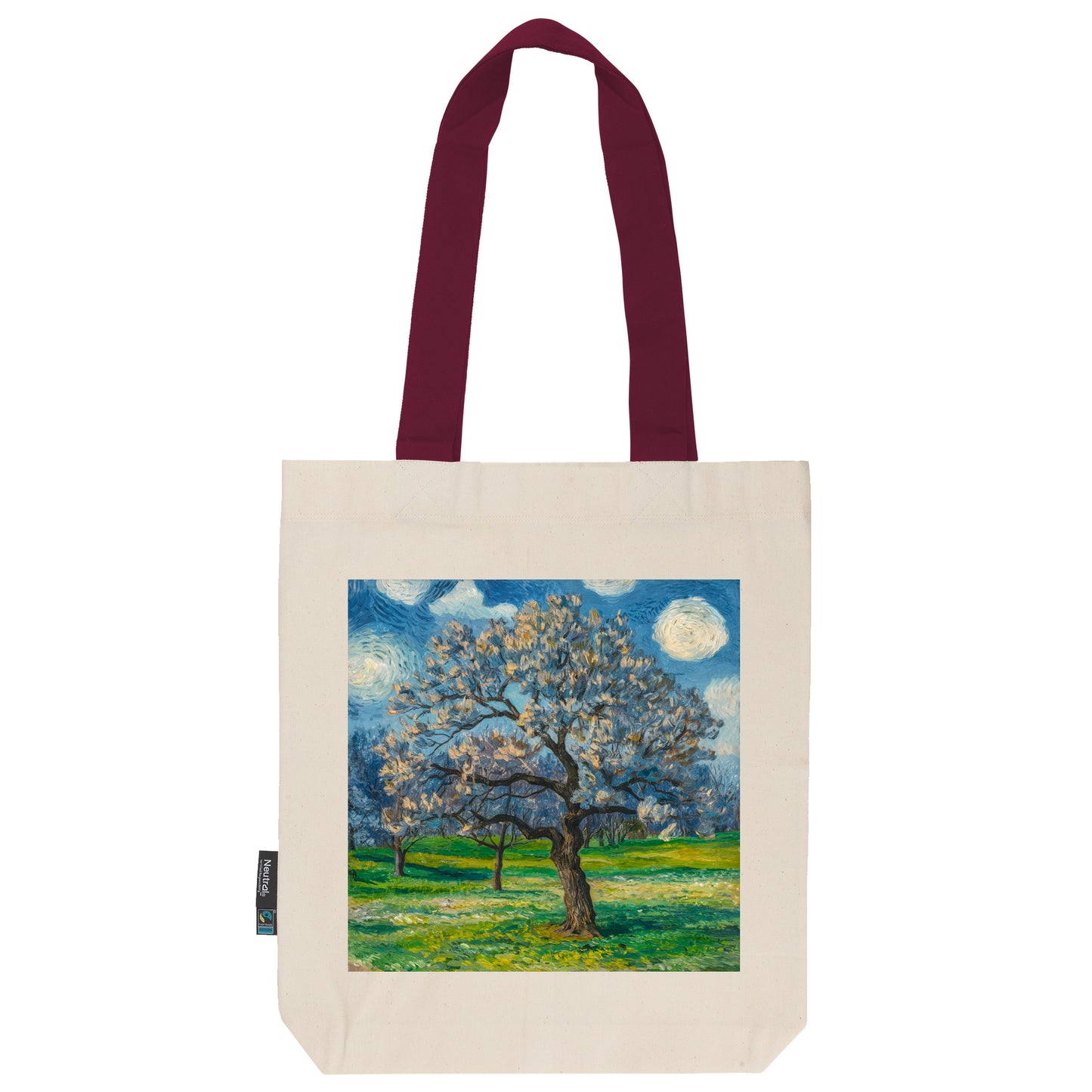Twill Bag aus Bio- Baumwolle | Gemälde 6 | Apfelbaum in Blüte