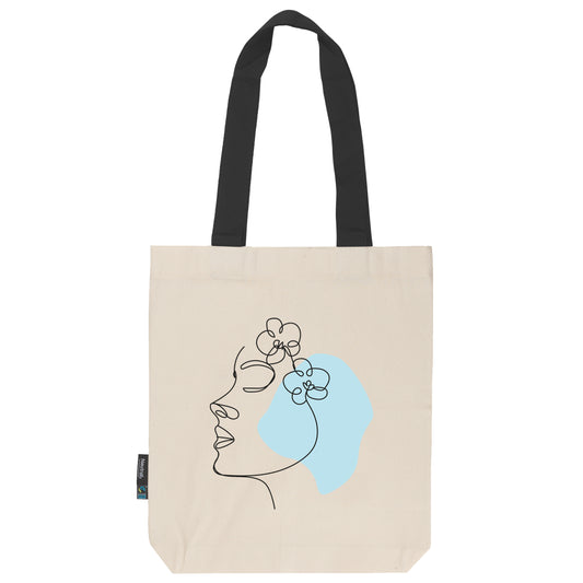 Twill Bag aus Bio- Baumwolle | Gedankenblüte Himmelblau