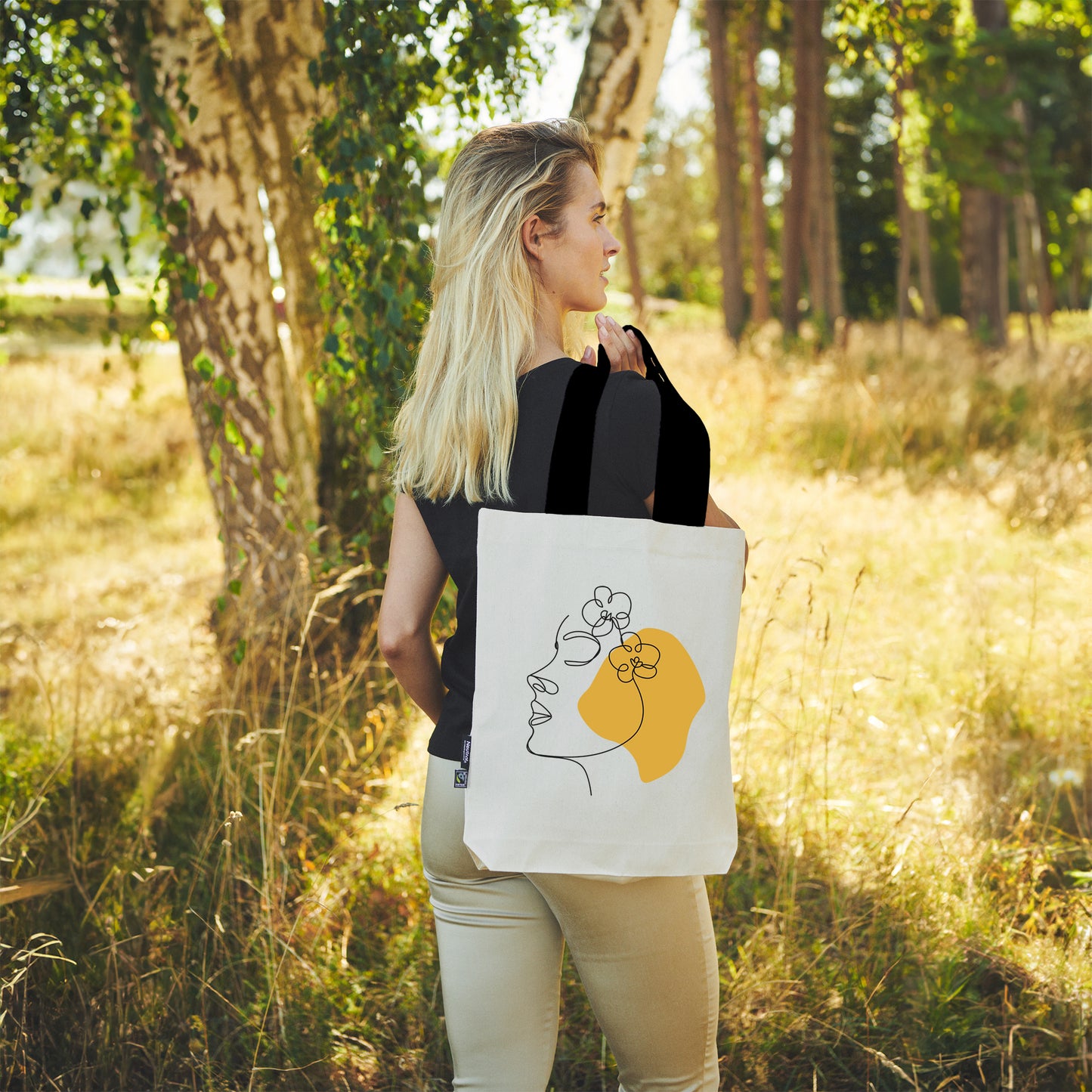 Twill Bag aus Bio- Baumwolle | Gedankenblüte Sonnengelb