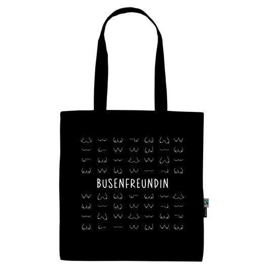 Stofftasche schwarz aus Bio- Baumwolle | Busenfreundin 2.0