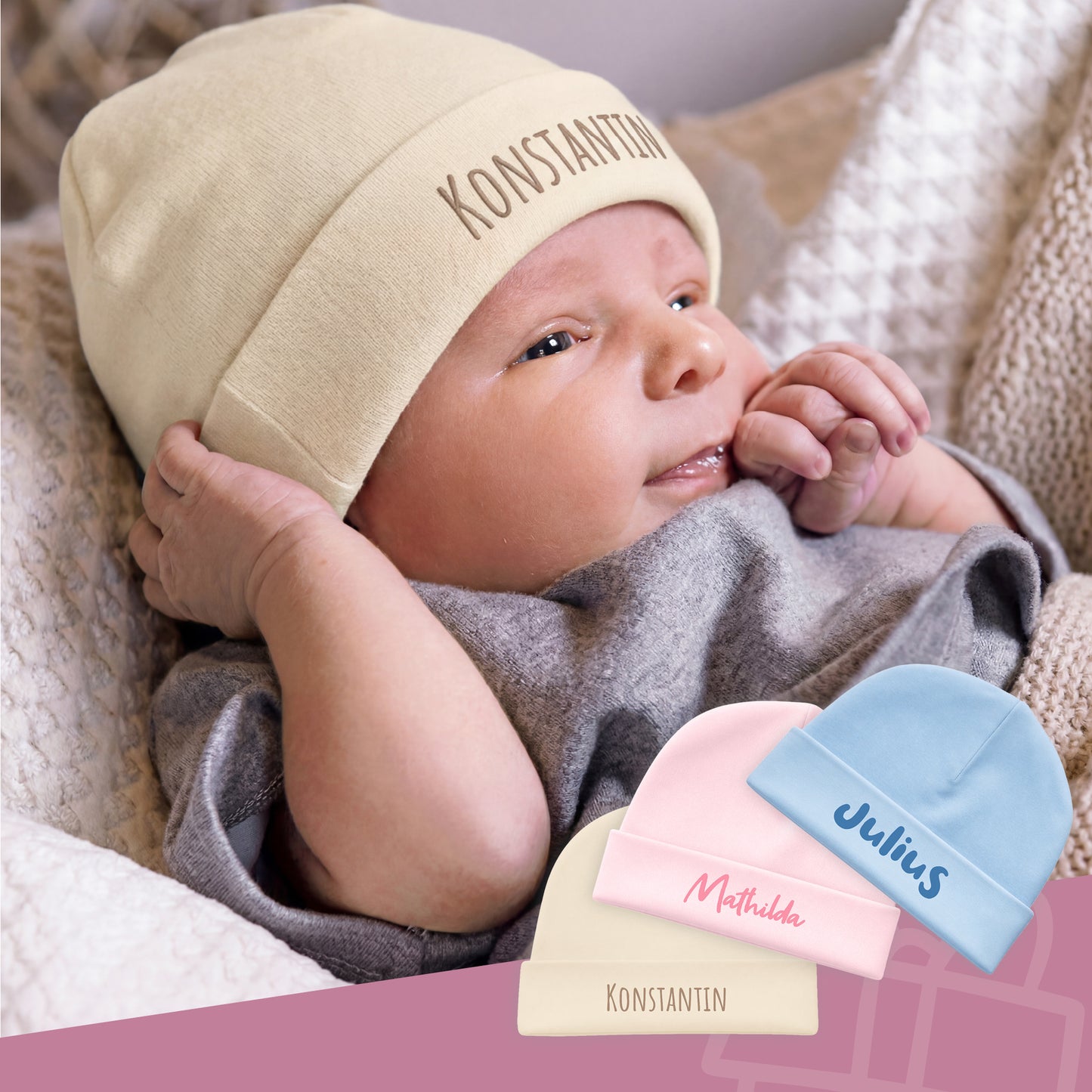 Baby Mütze mit Namen