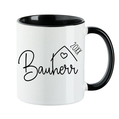 Keramik Tassen-Set oder einzeln mit Jahreszahl | Bauherr + Bauherrin 1