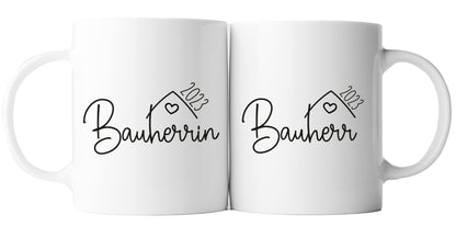 Keramik Tassen-Set mit Jahreszahl | Bauherr + Bauherrin 1