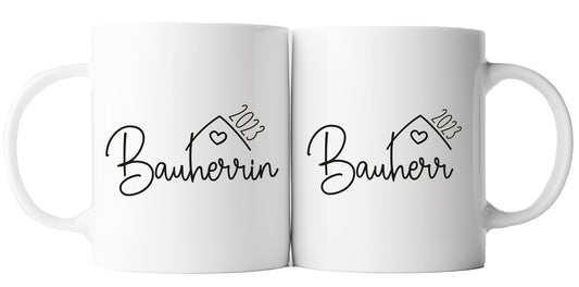 Keramik Tassen-Set mit Jahreszahl | Bauherr + Bauherrin 1