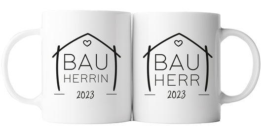 Keramik Tassen-Set mit Jahreszahl | Bauherr + Bauherrin 2