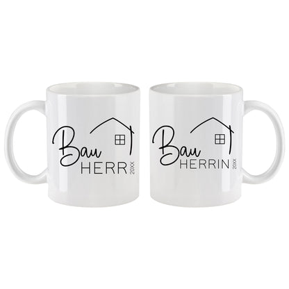 Keramik Tassen-Set oder einzeln mit Jahreszahl | Bauherr + Bauherrin 3