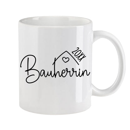 Keramik Tassen-Set oder einzeln mit Jahreszahl | Bauherr + Bauherrin 1