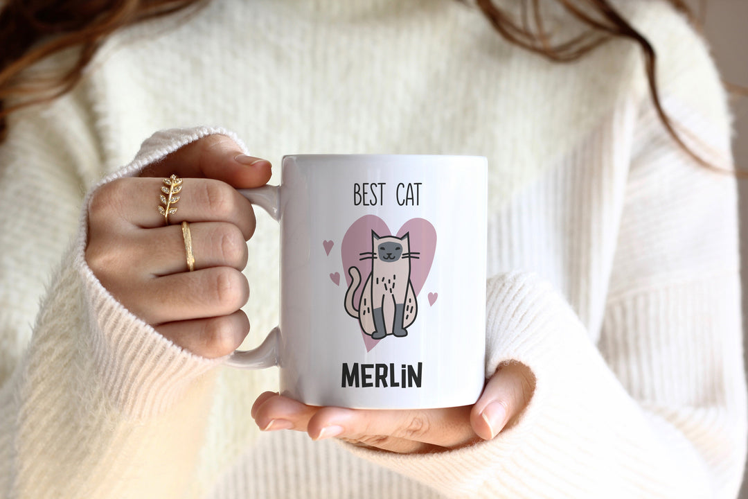 Katze | Best Cat | Kaffee Tasse personalisiert | Katzenname | individuell Fellfarbe + Tassenfarbe | Geschenk | Katzenliebhaber | Stubentiger