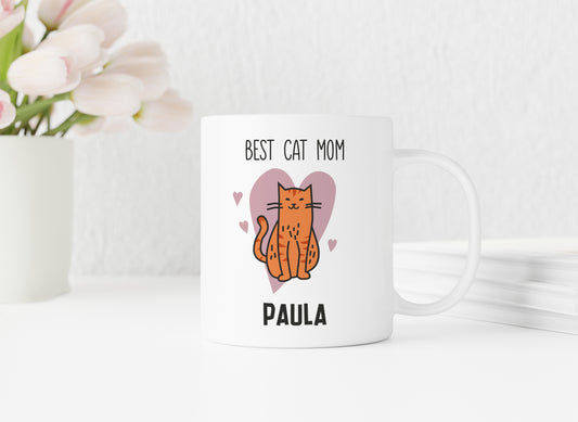 Keramik Tasse mit Namen | Best Cat Mom