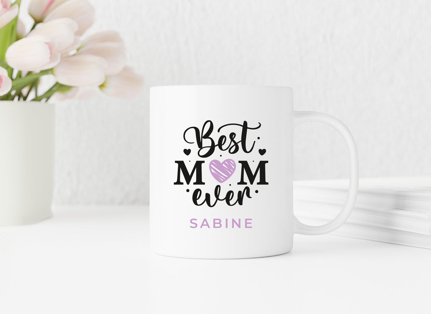 Keramik Tasse mit Name | Best MOM ever