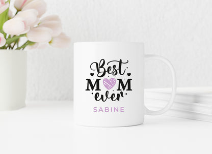 Keramik Tasse mit Name | Best MOM ever