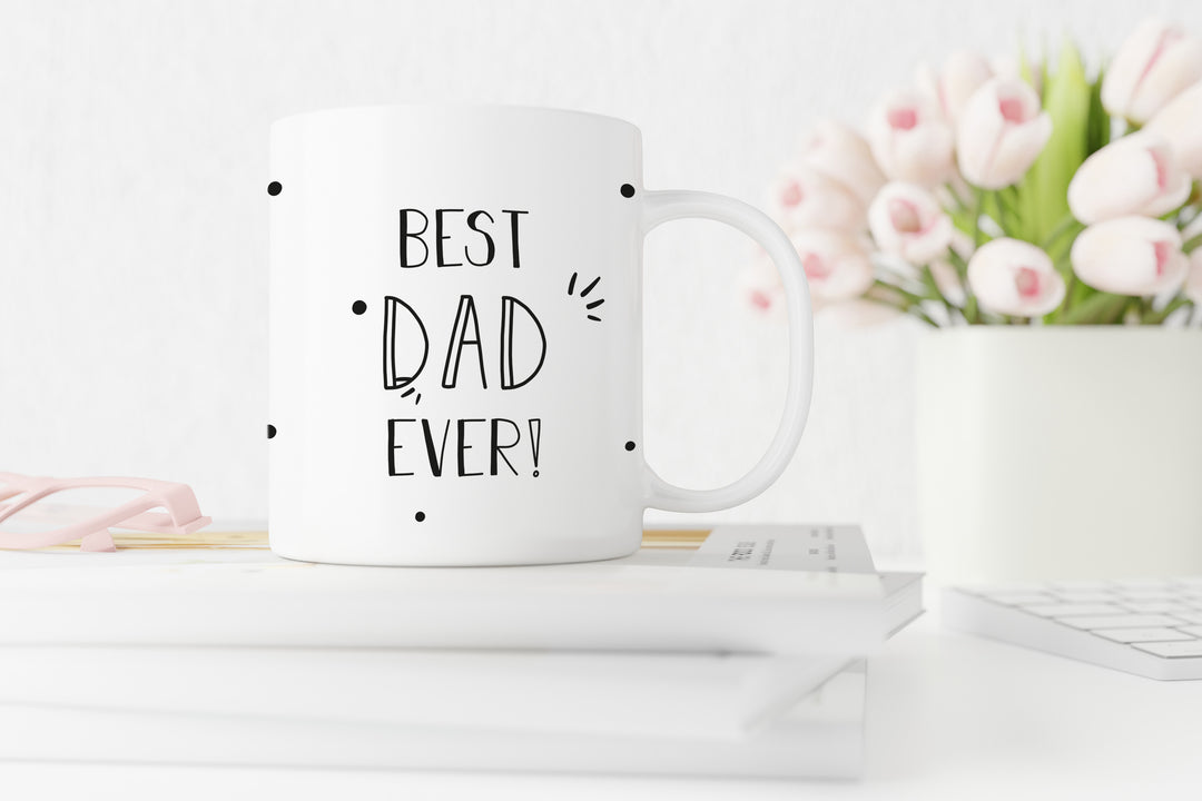 Best Dad Ever ! | schwarz | weiße Kaffeetasse | für Papa zum Vatertag oder Geburtstag