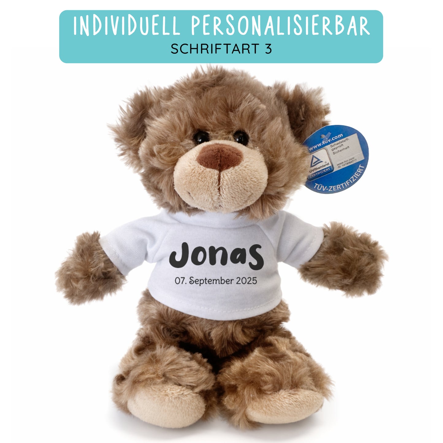 Teddy mit Namen + Datum