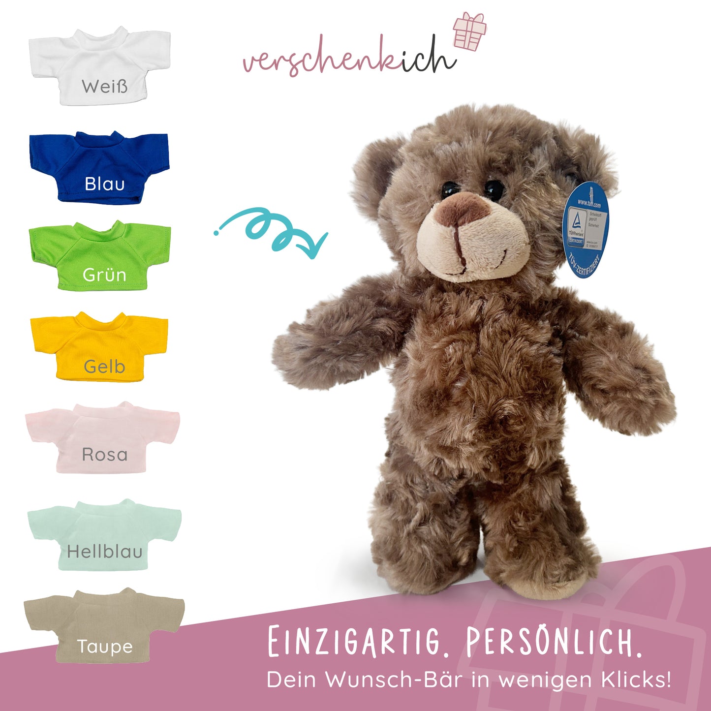 Teddy mit Namen + Datum