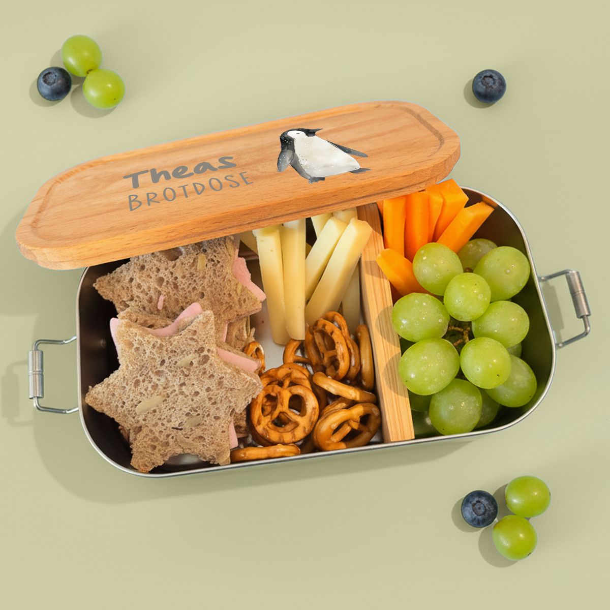 Brotdose Tierparty Pinguin – personalisiert & nachhaltig –