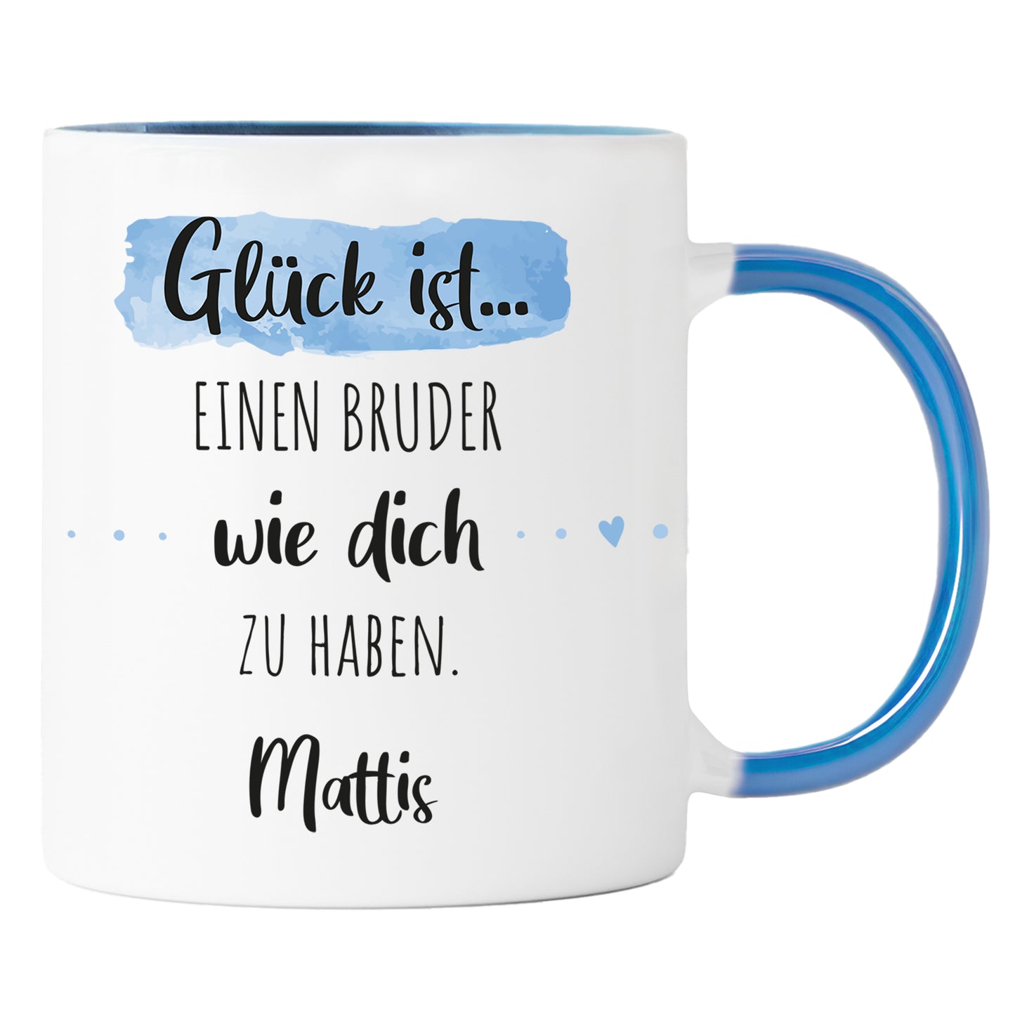 Keramik Tasse mit Namen | Glück ist einen Bruder wie dich zu haben