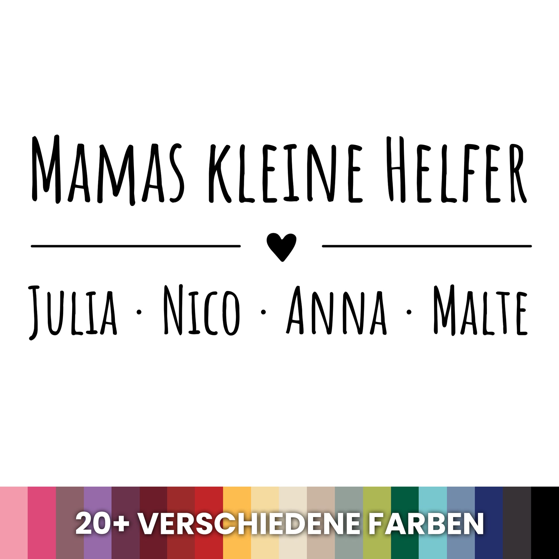 Schürzen-Design mit Schriftzug Mamas kleine Helfer, personalisierbar, viele Farben