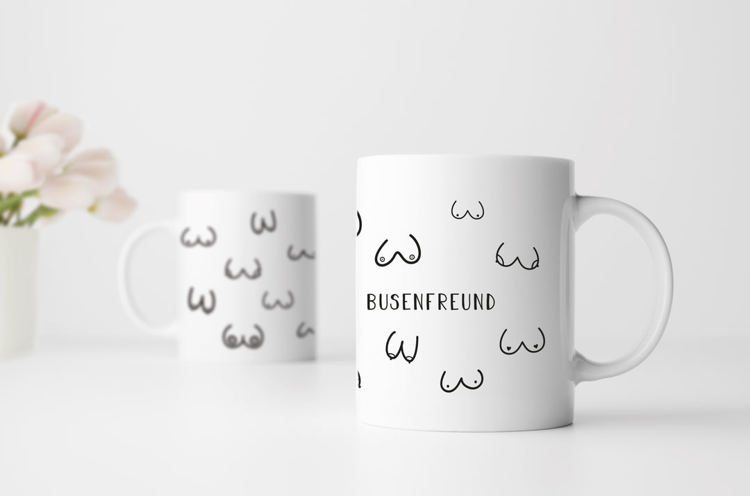Busenfreund 1.0 | Kaffeetasse in weiß | Hingucker für besten Freund | Geschenk mit Humor