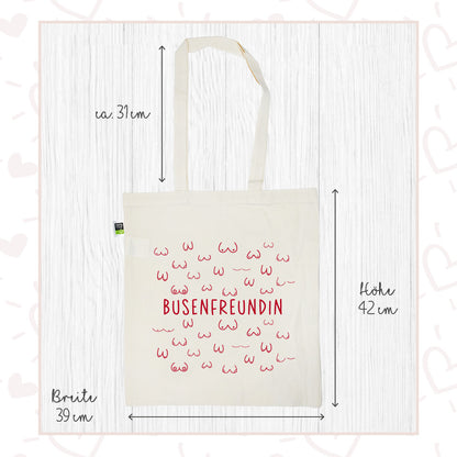 Stofftasche natur aus Bio- Baumwolle | Busenfreundin 1.0 pink