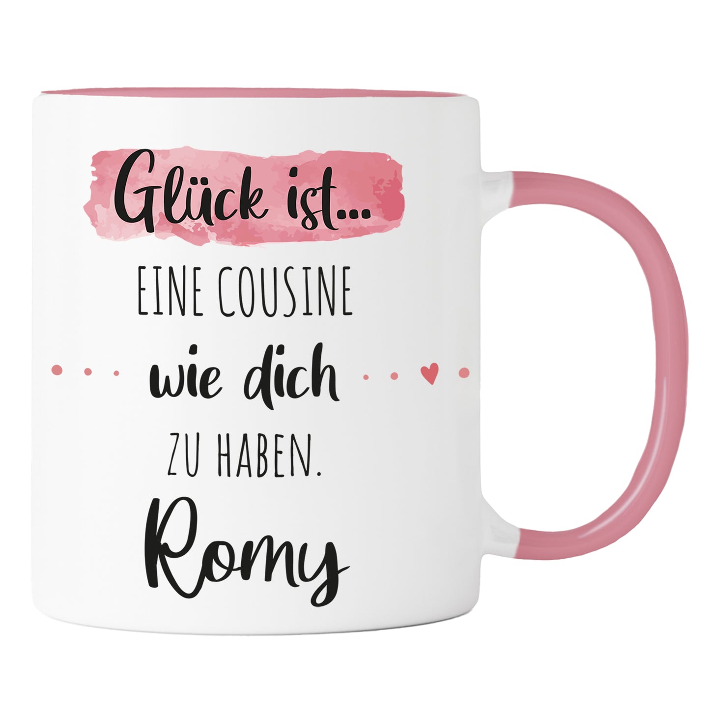 Keramik Tasse mit Namen | Glück ist eine Cousine wie dich zu haben