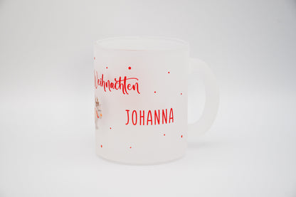 Glastasse mit Namen | Weihnachtsmann