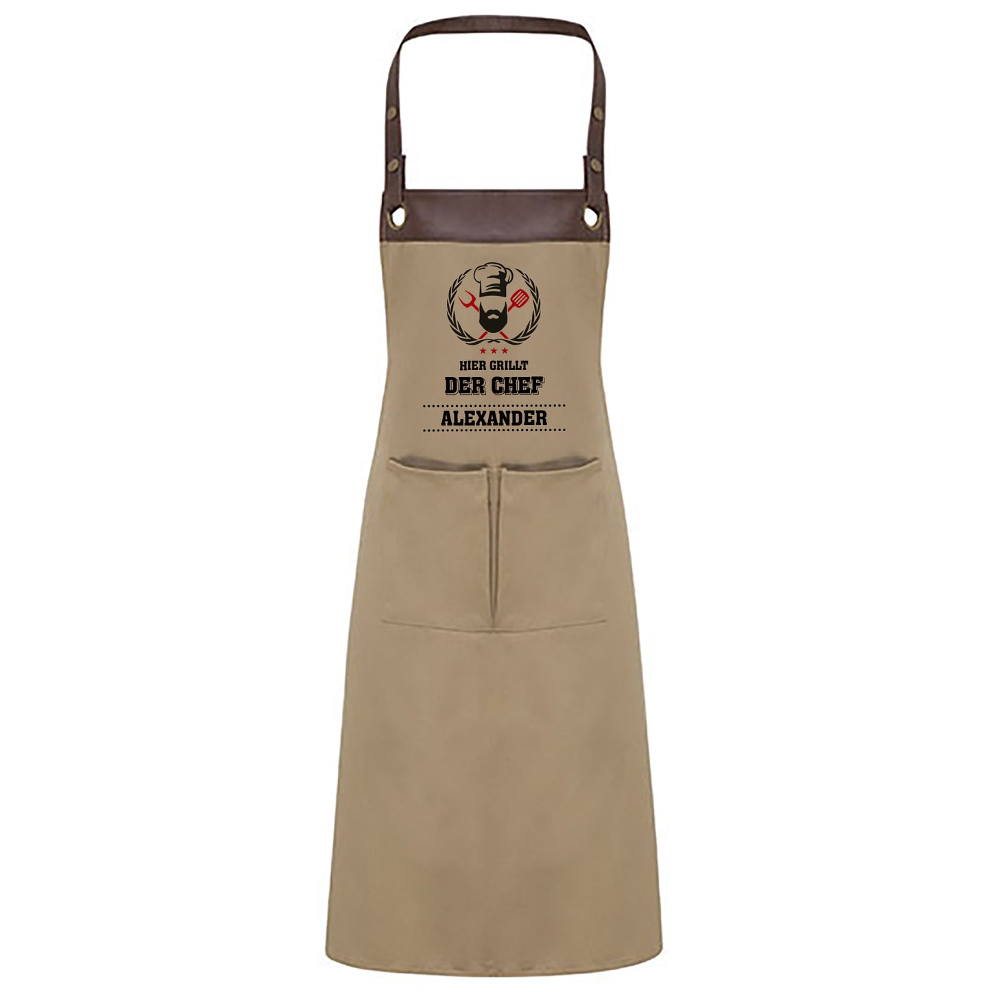Grillschürze mit Name | Hier grillt der Chef