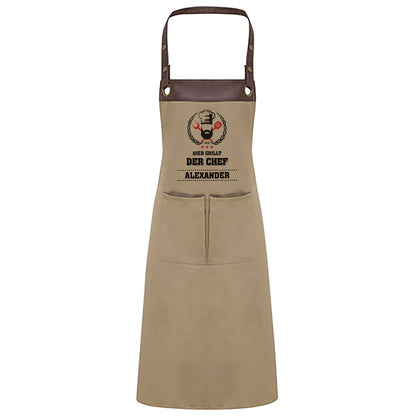 Grillschürze mit Name | Hier grillt der Chef