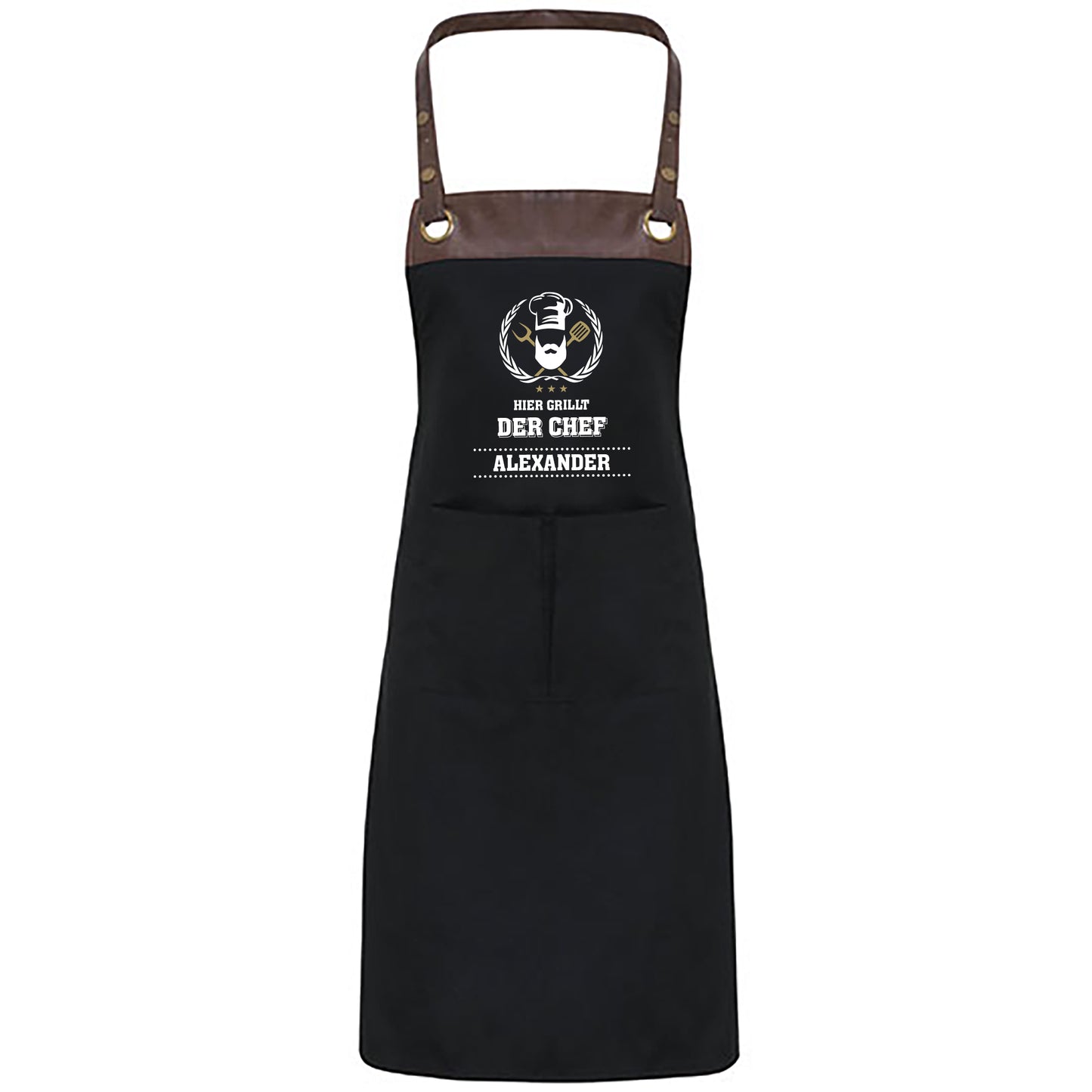 Grillschürze mit Name | Hier grillt der Chef