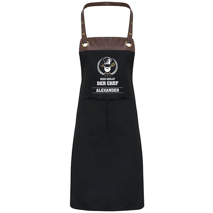 Grillschürze mit Name | Hier grillt der Chef