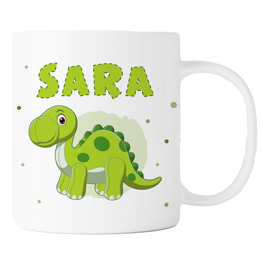 Keramik Tasse mit Namen | Dino 4 | Brachiosaurus