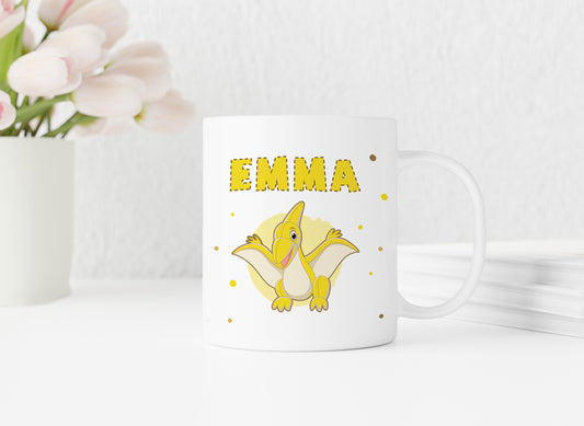 Keramik Tasse mit Namen | Dino 5 | Pteranodon