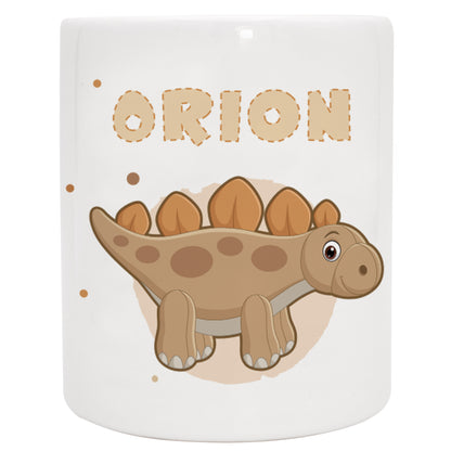 Keramik Spardose mit Name | Dino 3 Stegosaurus
