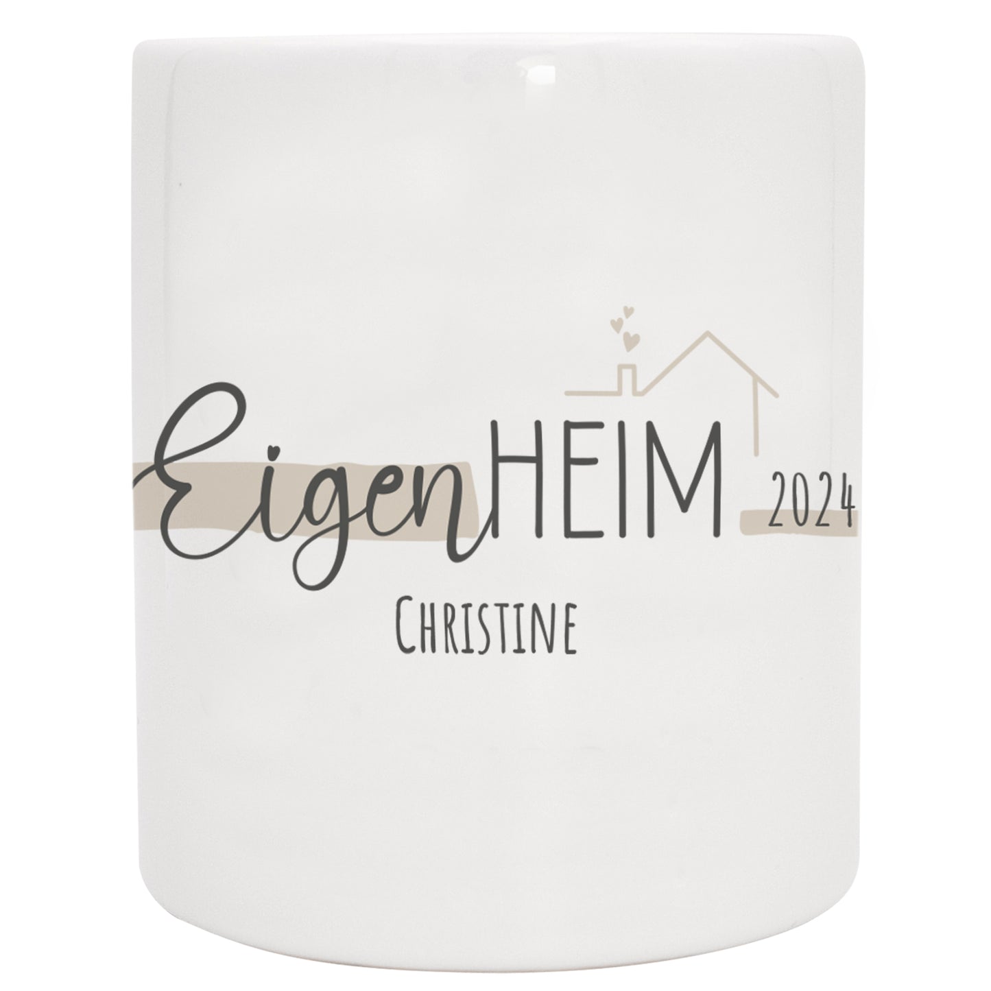 Keramik Spardose mit Name + Jahreszahl | Eigenheim