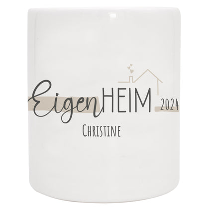 Keramik Spardose mit Name + Jahreszahl | Eigenheim