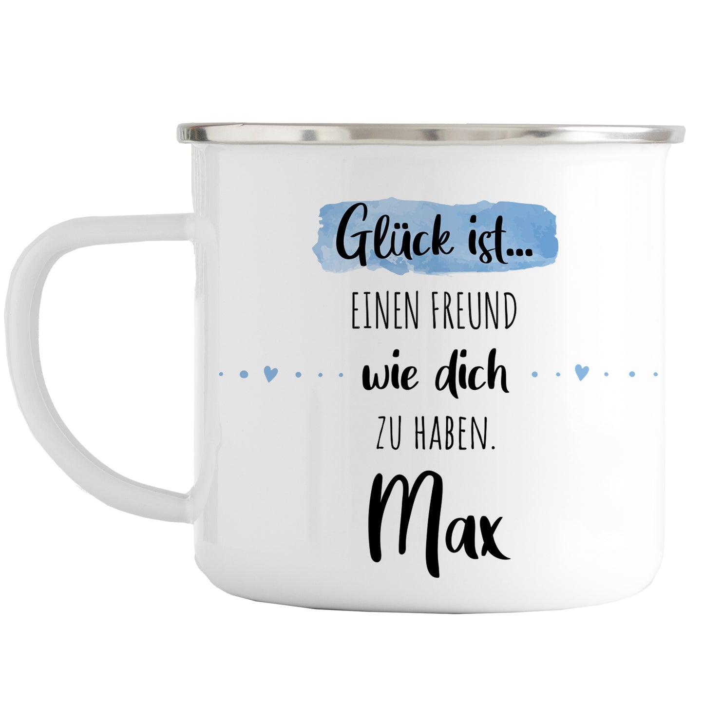 Emaille Tasse mit Namen | Glück ist einen Kollegen wie dich zu haben