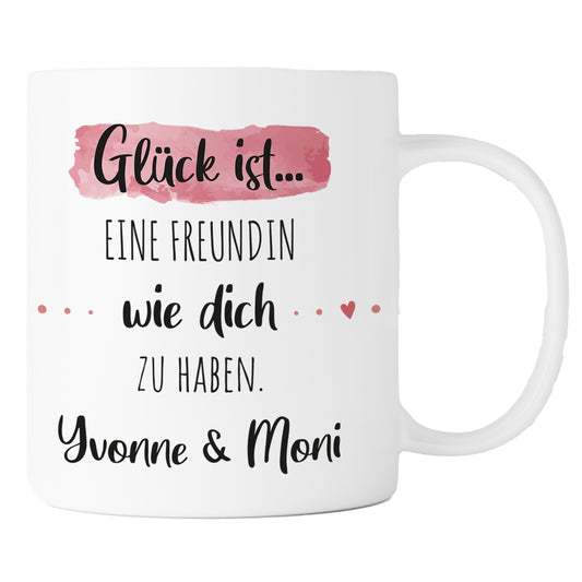 Keramik Tasse mit Namen | Glück ist eine Freundin wie dich zu haben