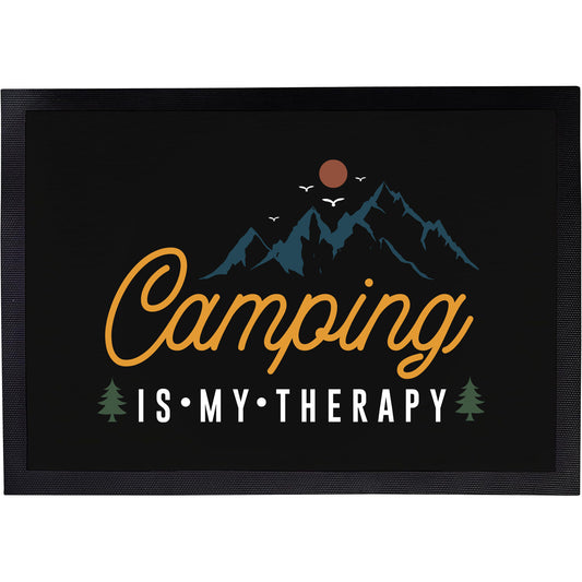 Fußmatte mit Spruch | Camping is my therapy