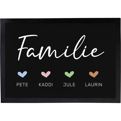 Fußmatte mit Vornamen | Familie Herzchen