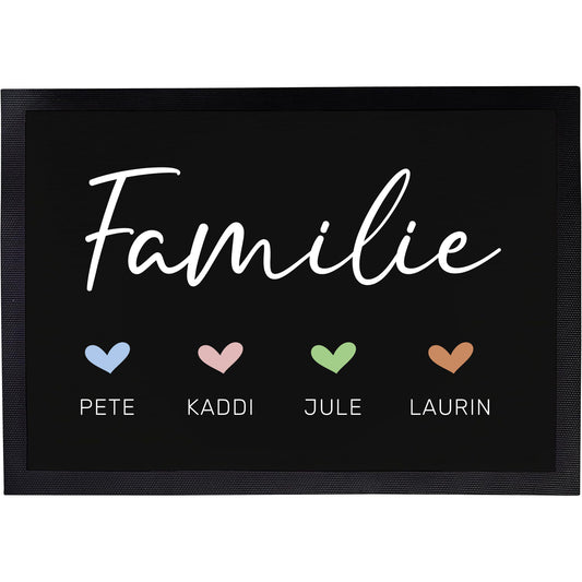 Fußmatte mit Vornamen | Familie Herzchen
