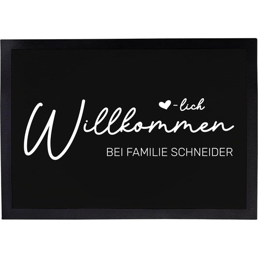 Fußmatte mit Nachname | Herzlich Willkommen