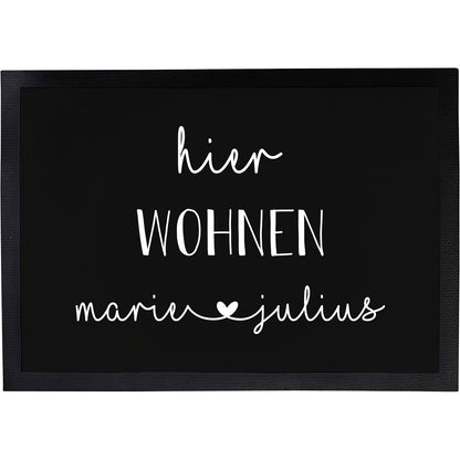 Fußmatte mit Vornamen | Hier wohnen