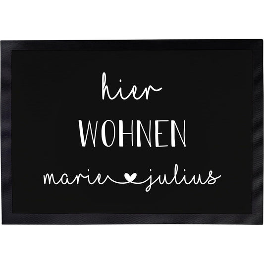 Fußmatte mit Vornamen | Hier wohnen