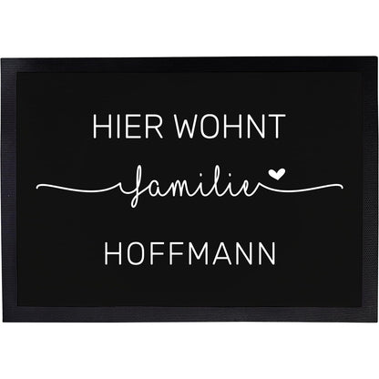 Fußmatte mit Familienname | Hier wohnt Familie
