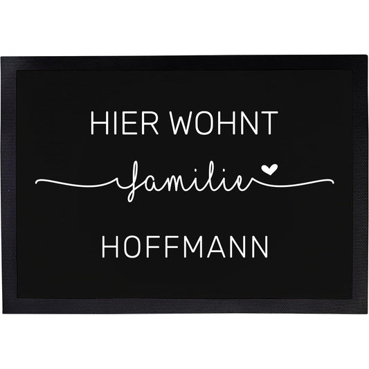 Fußmatte mit Familienname | Hier wohnt Familie
